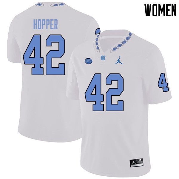Jordan Brand Women #42 Tyrone Hopper North Carolina Tar Heels College Football Jerseys Sale-White